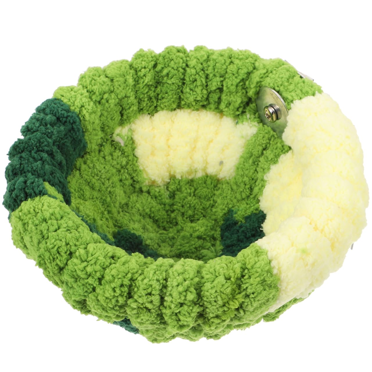 Abaodam Grand Nid Chaud pour Perroquet en Polaire Vert Forêt, Nid de Reproduction Demi-Cercle Grosse Taille, Refuge Confortable pour Cage à Oiseaux D’Hiver