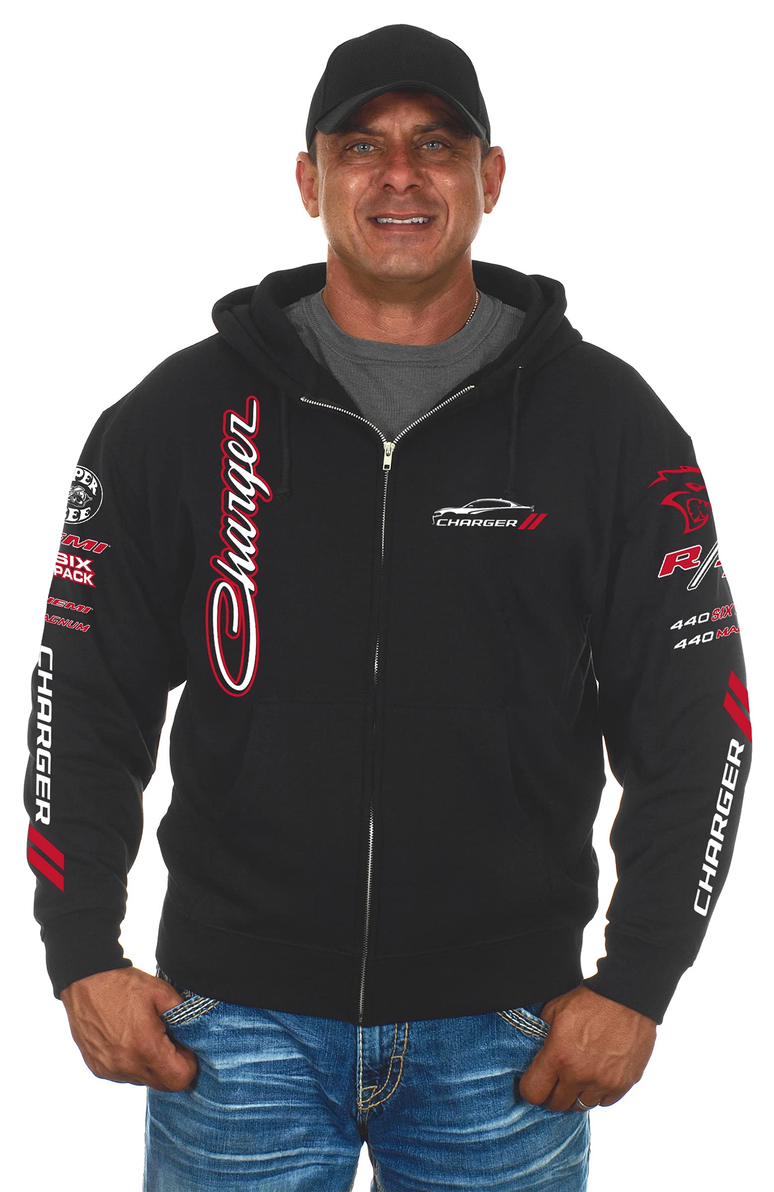JH DESIGN GROUP Dodge Charger Herren Hoodies - Pullover & Zip Up Sweatshirts in 3 Stilen
