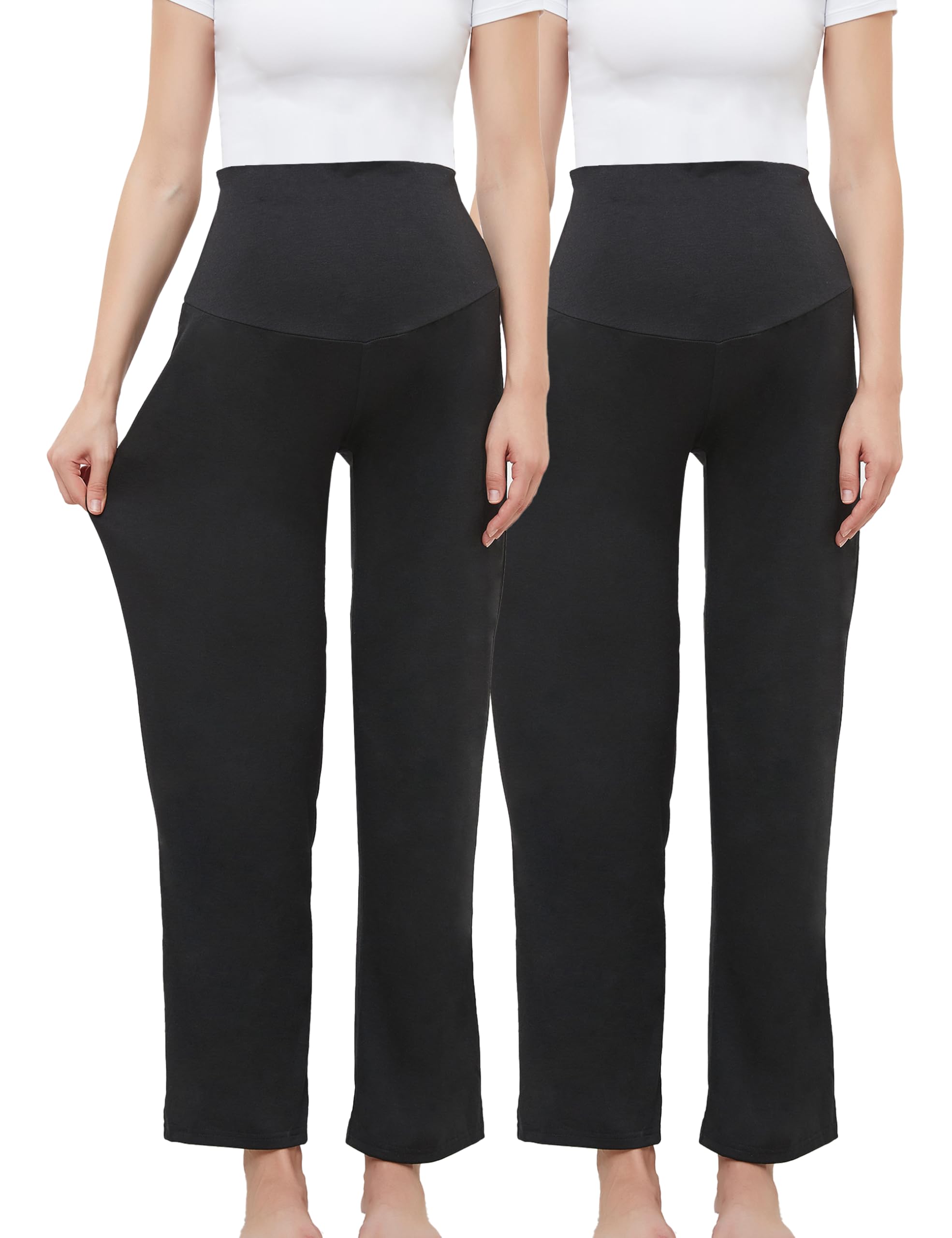 Damen Umstandshose, lässig, locker, weiter/gerades Bein, bequem, Palazzo Lounge-Hose, Schwangerschaft, vielseitige Hose