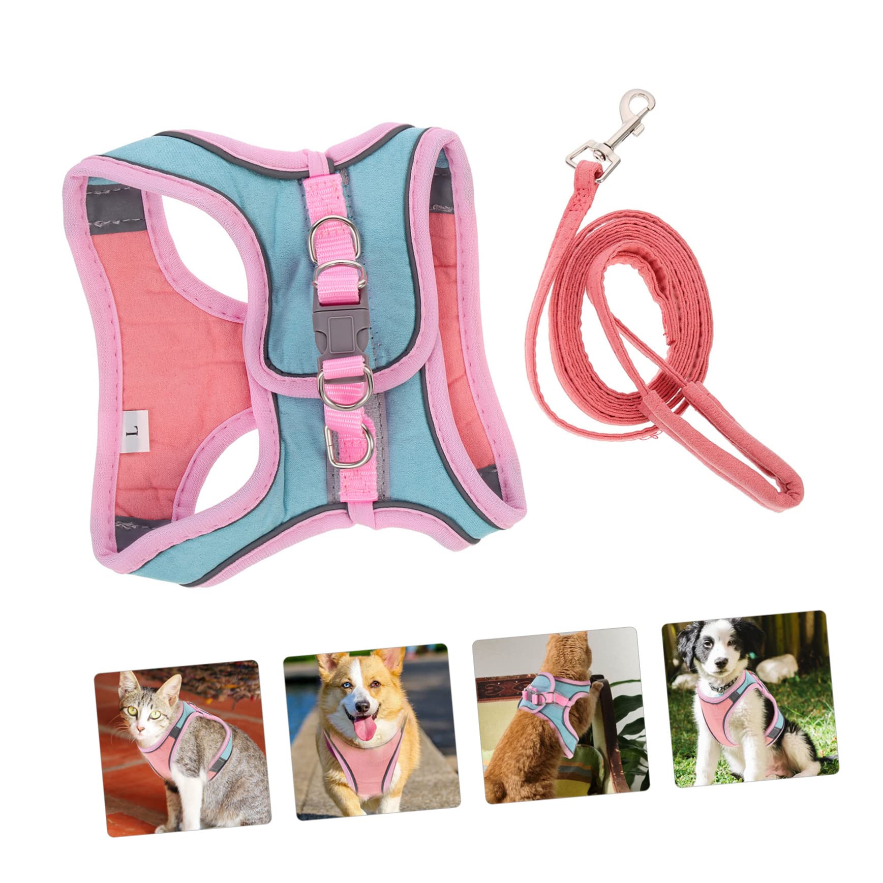 INOOMP 4 Ensembles De Harnais pour Animaux De Compagnie Harnais De Traction pour Chat Et Laisse pour Chaton Doux pour Chaton Réglable pour Chat Laisses