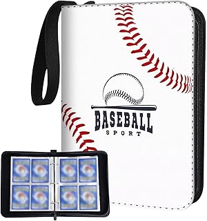 Baseball Card Binder,4-Pocket 480 Cards With 60 Removable Baseball Binder,Comic Book Protector Baseball Card Holders,Sports Card Binder With Sleeves Trading Card Baseball Card Book
