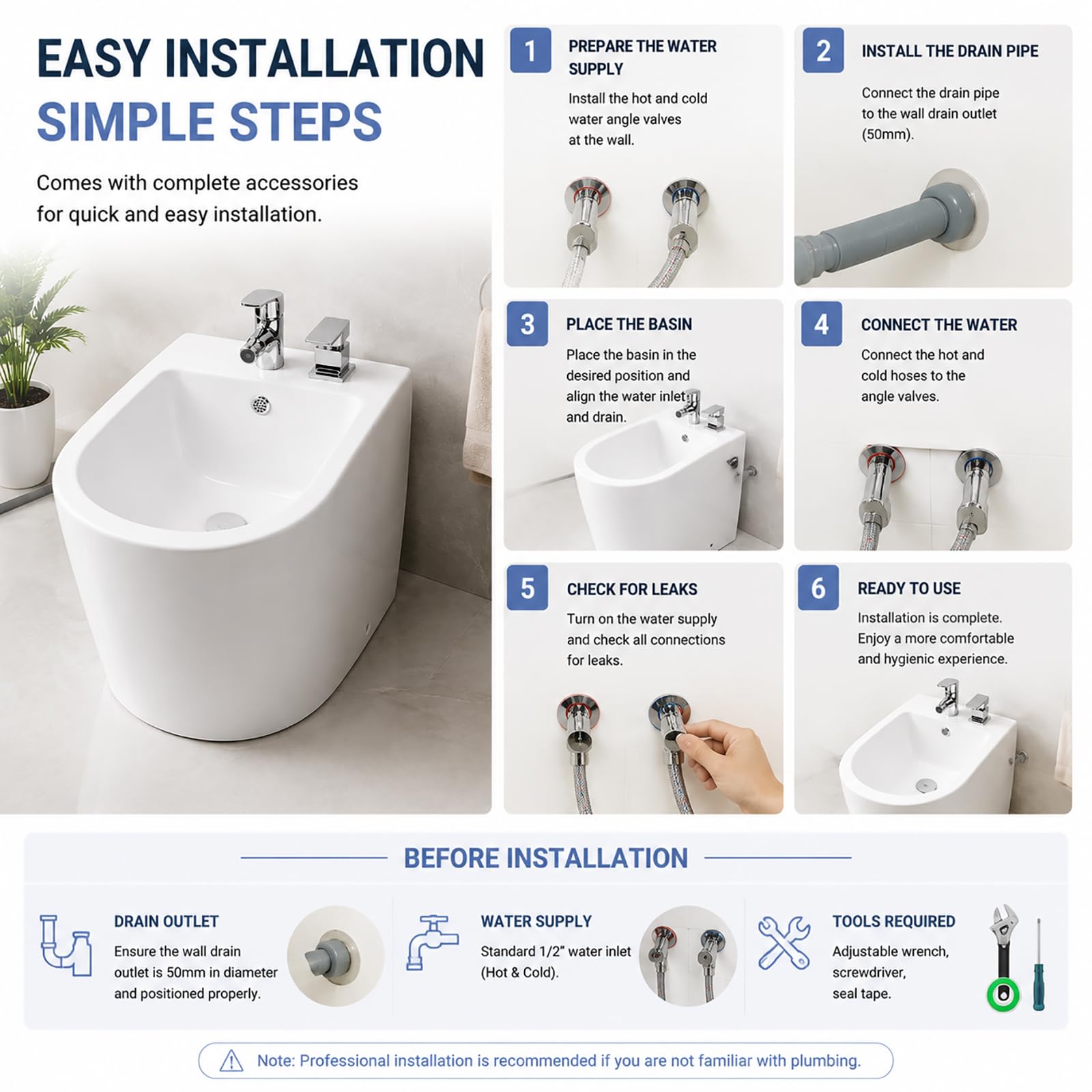 Ceramiczna Umywalka Do Wanny Nasiadowej Z Natryskiem Wody Skierowanym Do Góry, Bidet Do Higieny Osobistej Dla Kobiet, Pielęgnacja Krocza Po Porodzie, Wygodna Umywalka Do Łazienki W Domu