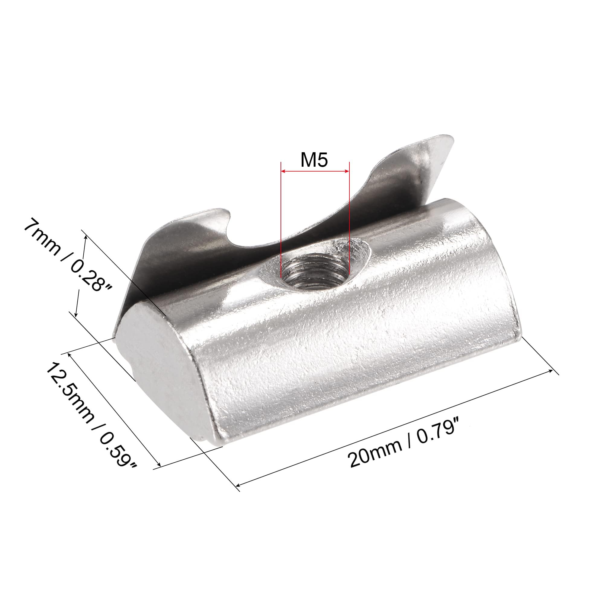 TA-VIGOR M5 T Slot Nuts Roll-in Spring T-Nuts - Image 2