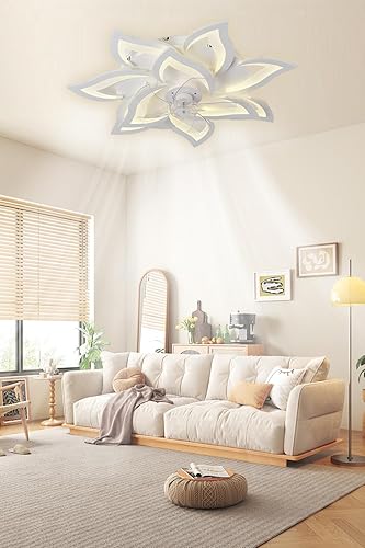 Miniatura 7 de YOZLNFO Ventiladores de techo 2024 con luces y control remoto, ventilador de techo moderno de perfil bajo de 32 pulgadas, regulable, eficiencia