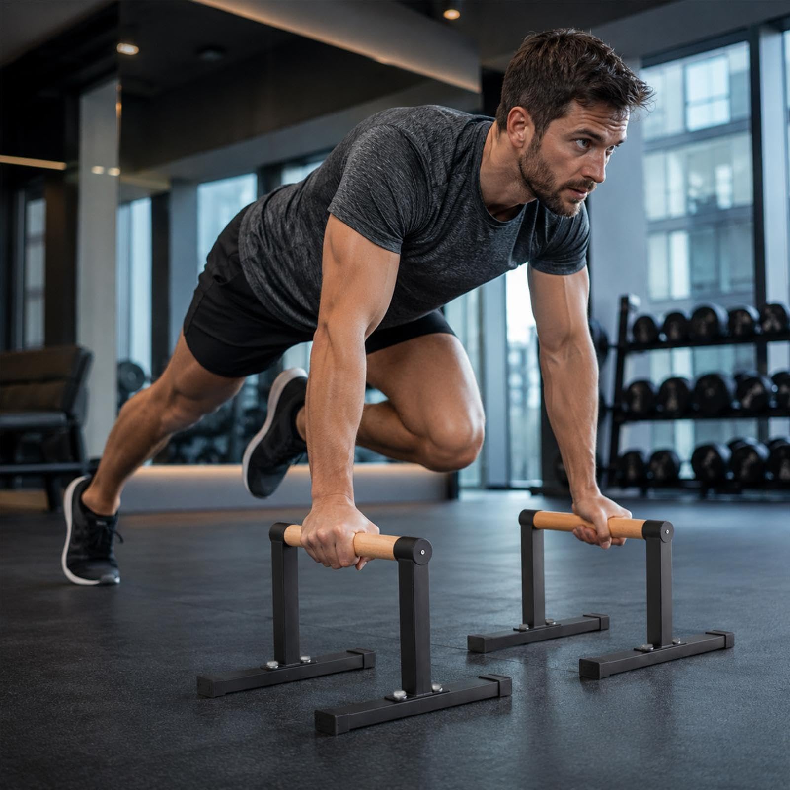 Parallettes Calisthenics Holz Rutschfeste Liegestützgriff bis 200kg Dip Bar