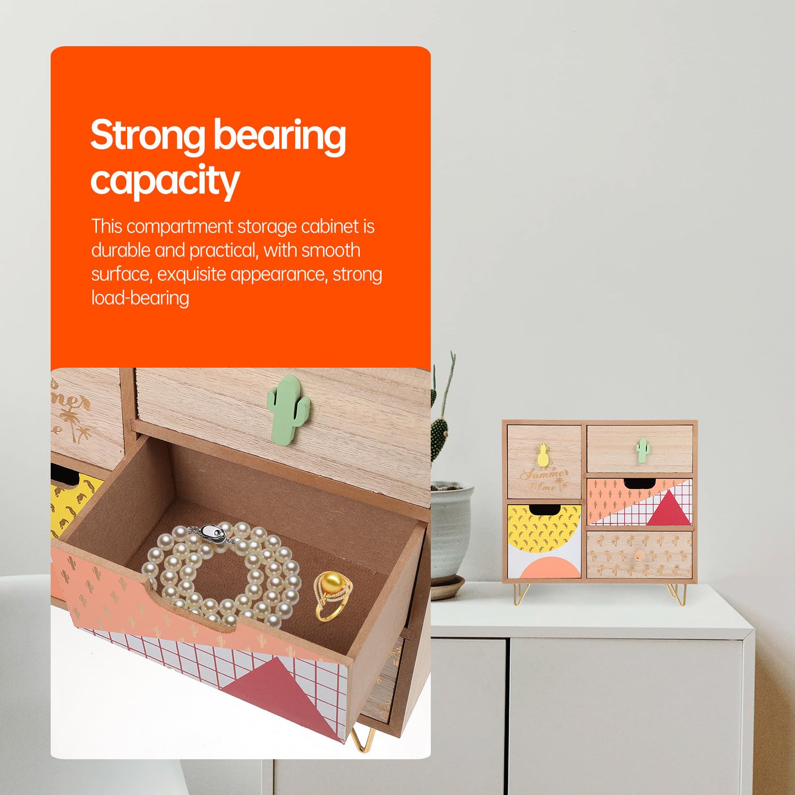 Organisateur de Cosmétiques pour Femmes en Bois Tiroirs, Meuble de Rangement Élégant et Fonctionnel, pour Bureau ou Chambre à Coucher