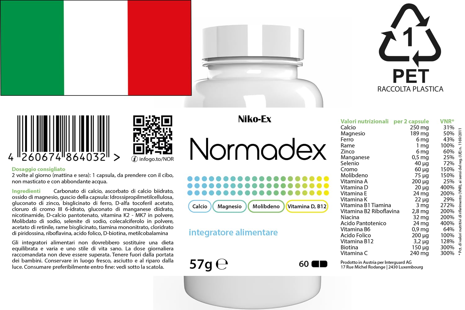 Normadex – 180 cápsulas (3 x 60 cápsulas) – Pack de 3