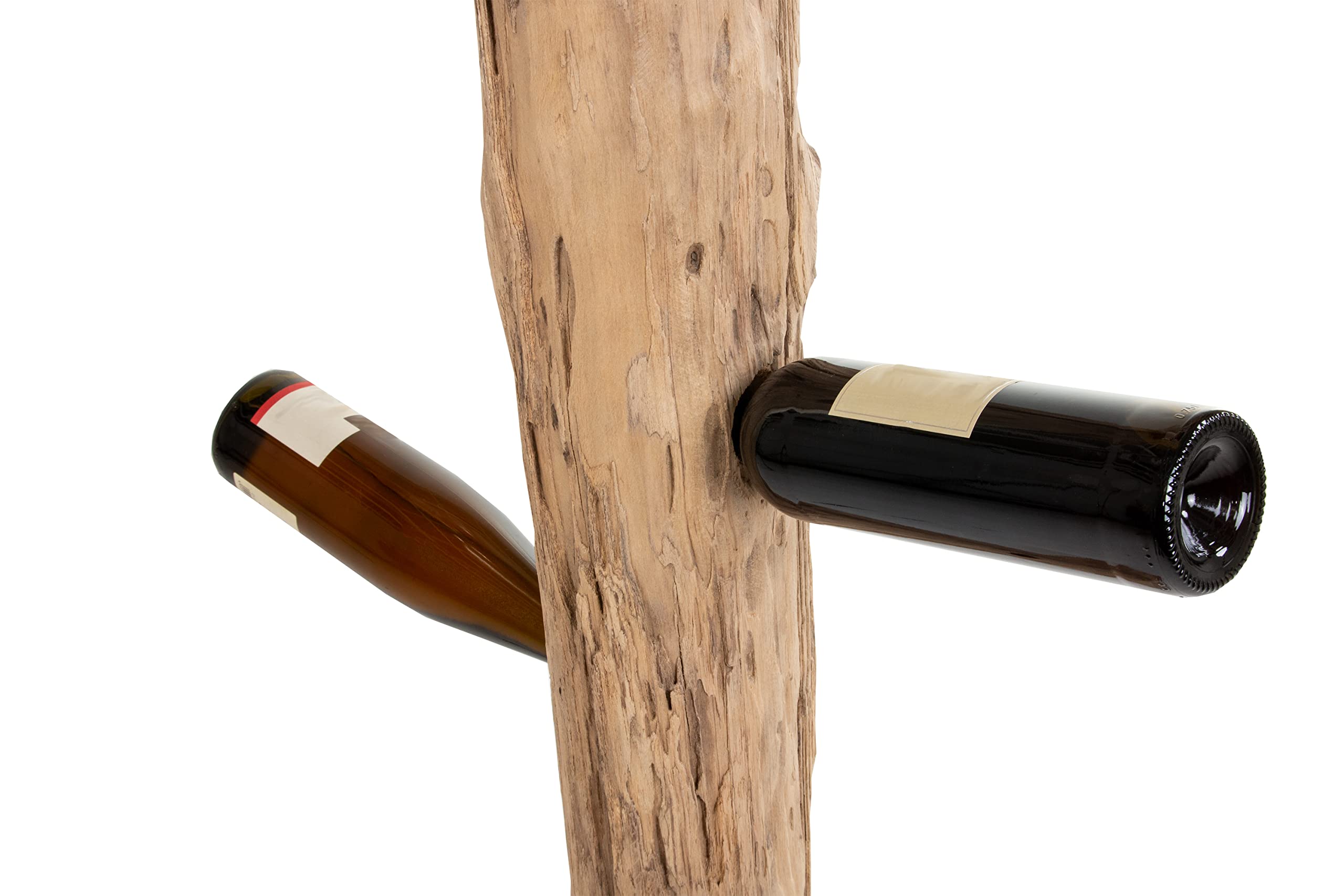 SAM Weinflaschenhalter Laval aus Teakholz, naturbelassen | Flaschenständer aus Massivholz, Weinhalter ca. 40 x 25 x 185 cm