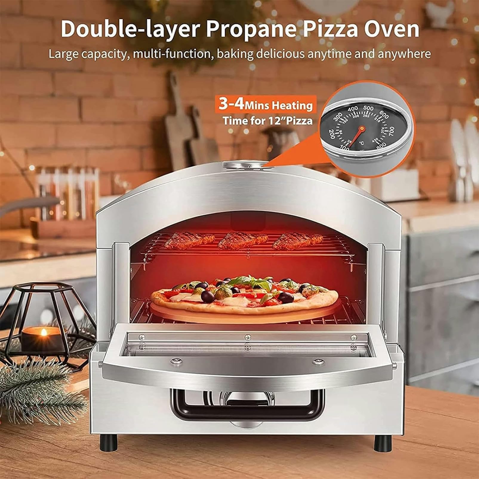 Forno Elettrico, cassetto in Acciaio Inossidabile, per Il Ristorante Domestico, Temperatura Uniforme a 360 °, Alta Temperatura e Resistenza alla corrosione