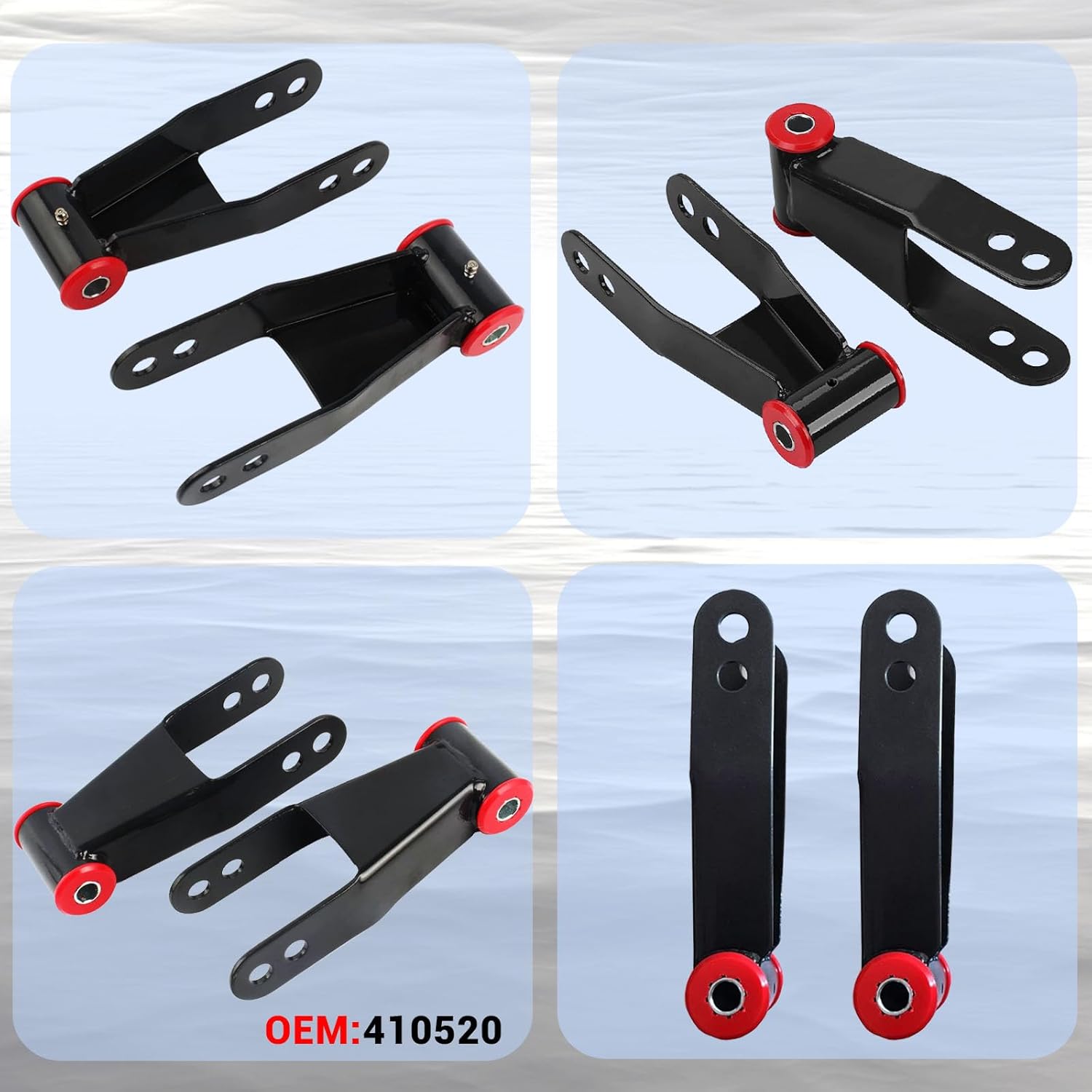 2" Rear Drop Lowering Shackle Suspension Kit Compatible with Ch~evy and G~m~c C1500 C2500 1988-1998, Silverado Sierra 1500 1988-2019, Replaces # 410520
