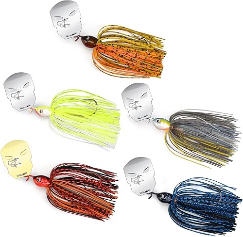 Miniatura 7 de MadBite Bladed Jig Fishing Lures, 5 pc Multi-Color Kits, Irresistible Vibrating Action, Sticky-Sharp Heavy-Wire Needle Point Hooks, Popular 12 oz