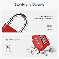 Vista 4 de Puroma Paquete de 2 Candados de Combinación de 4 Dígitos Impermeables para Exteriores para Casillero de Gimnasio Escolar, Casillero Deportivo