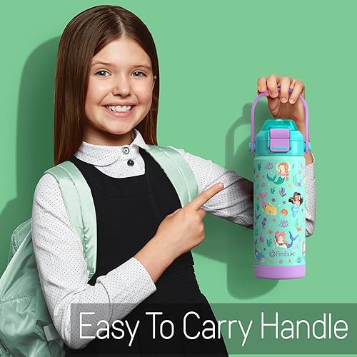 Miniatura 7 de Taza térmica para niños con popote de apertura y pico 2 en 1, 18 oz, tapa a prueba de derrames, acero inoxidable 18/8, taza térmica al vacío, sin