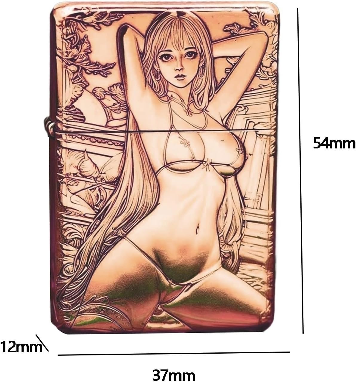 手彫りの美しい真鍮製灯油ライター - 昔ながらの砥石点火、詰め替え可能で交換可能な芯、防風の柔らかい炎、メンズコレクション、装飾(S