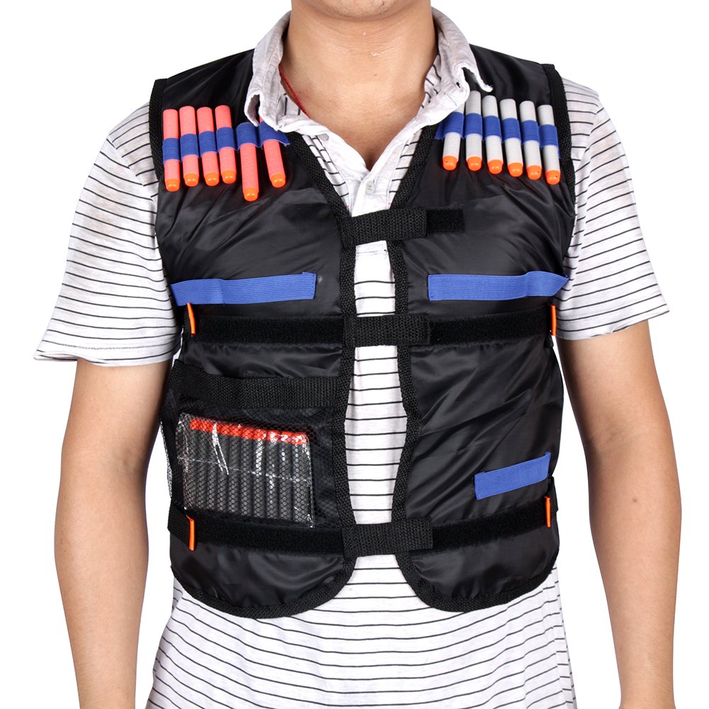 Chaleco táctico Chaleco táctico ajustable para con 12 accesorios para pistola de dardos