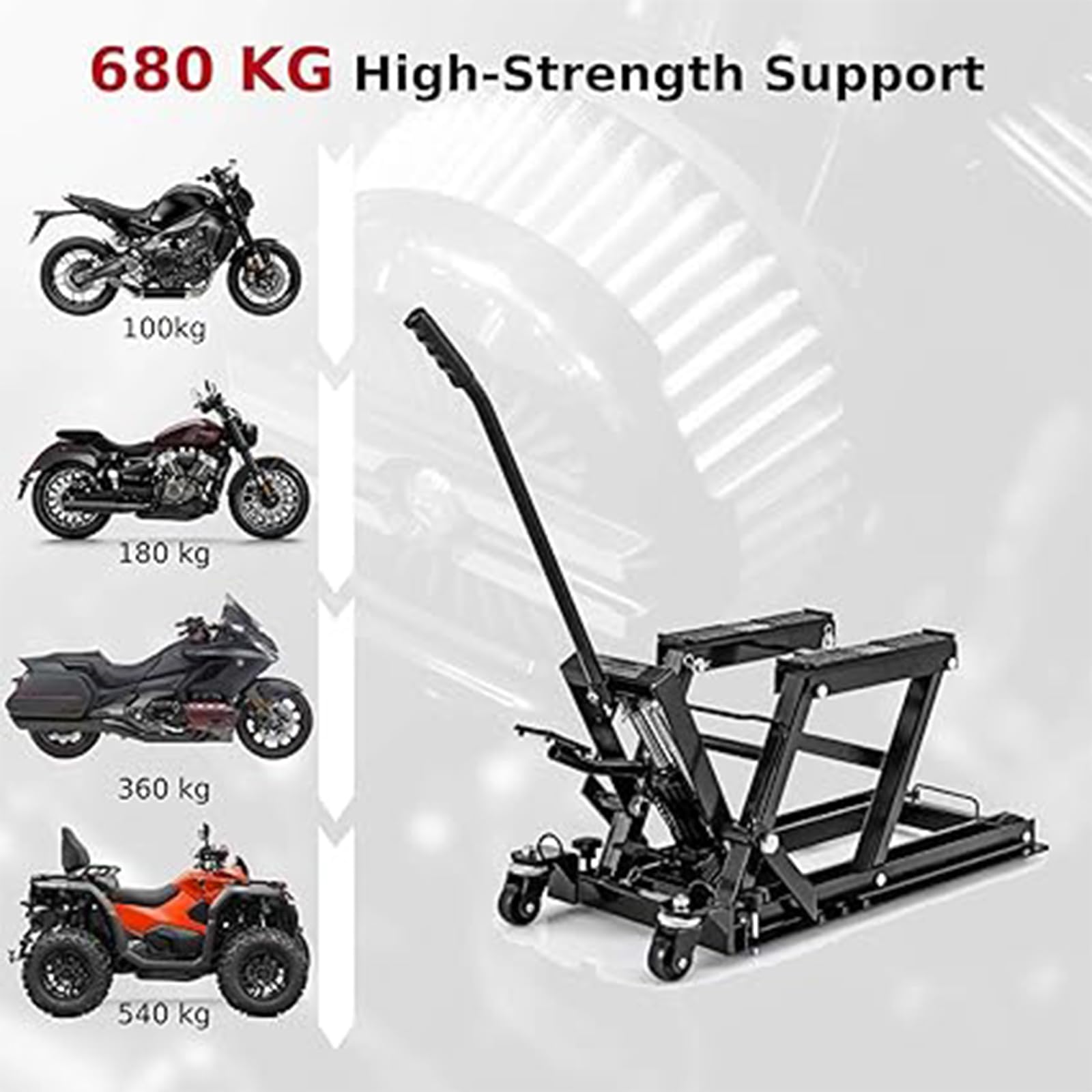 Hydraulischer Motorradheber, verstellbare Höhe Motorradheber Reparaturtisch für Garage und Außenbereich