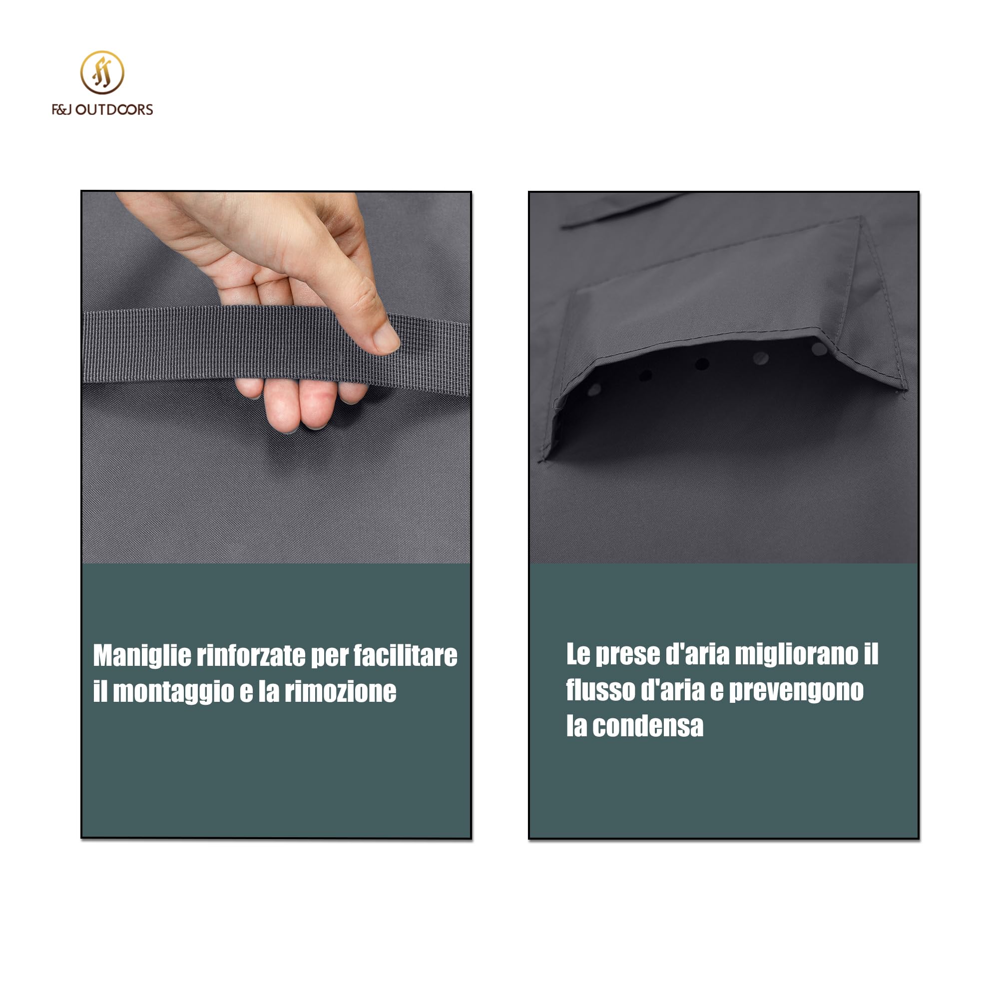 F&J Outdoors Copertura Protettiva per Tavoli da Giardino Robusta Impermeabile Protezione Neve Copertura per Tavolo da Terrazza Resistente alle Intemperie in Estate e Inverno Rotonda 157,5x70cm