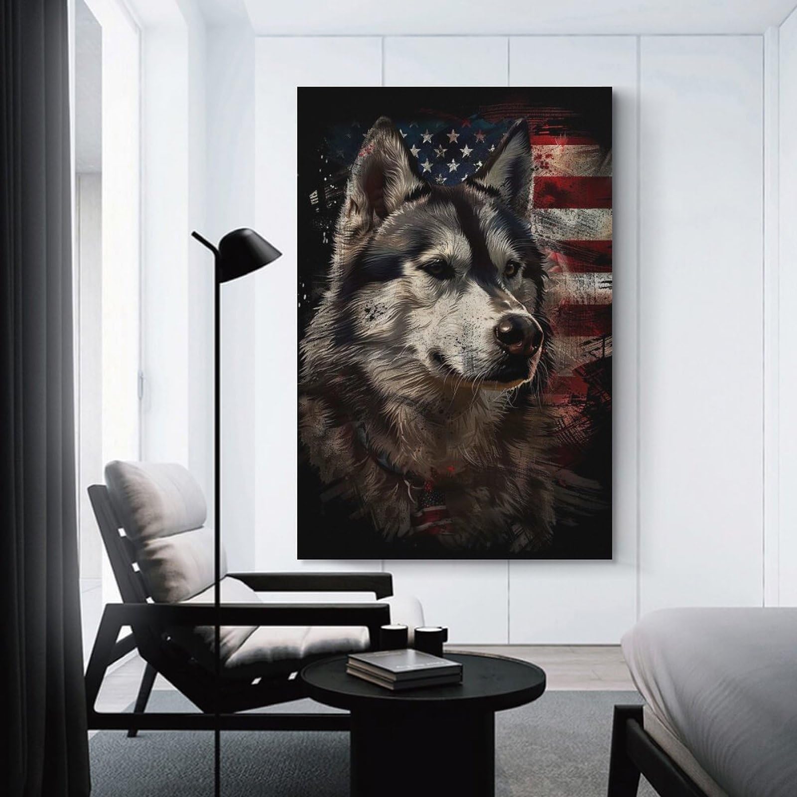 Junmoney Alaskan Malamute America Room Decor Wall Art 24x36inch(60x90cm), for Living Room, Bedroom, Office Or Hallway, An Adaptable Decor Piece for Home Use