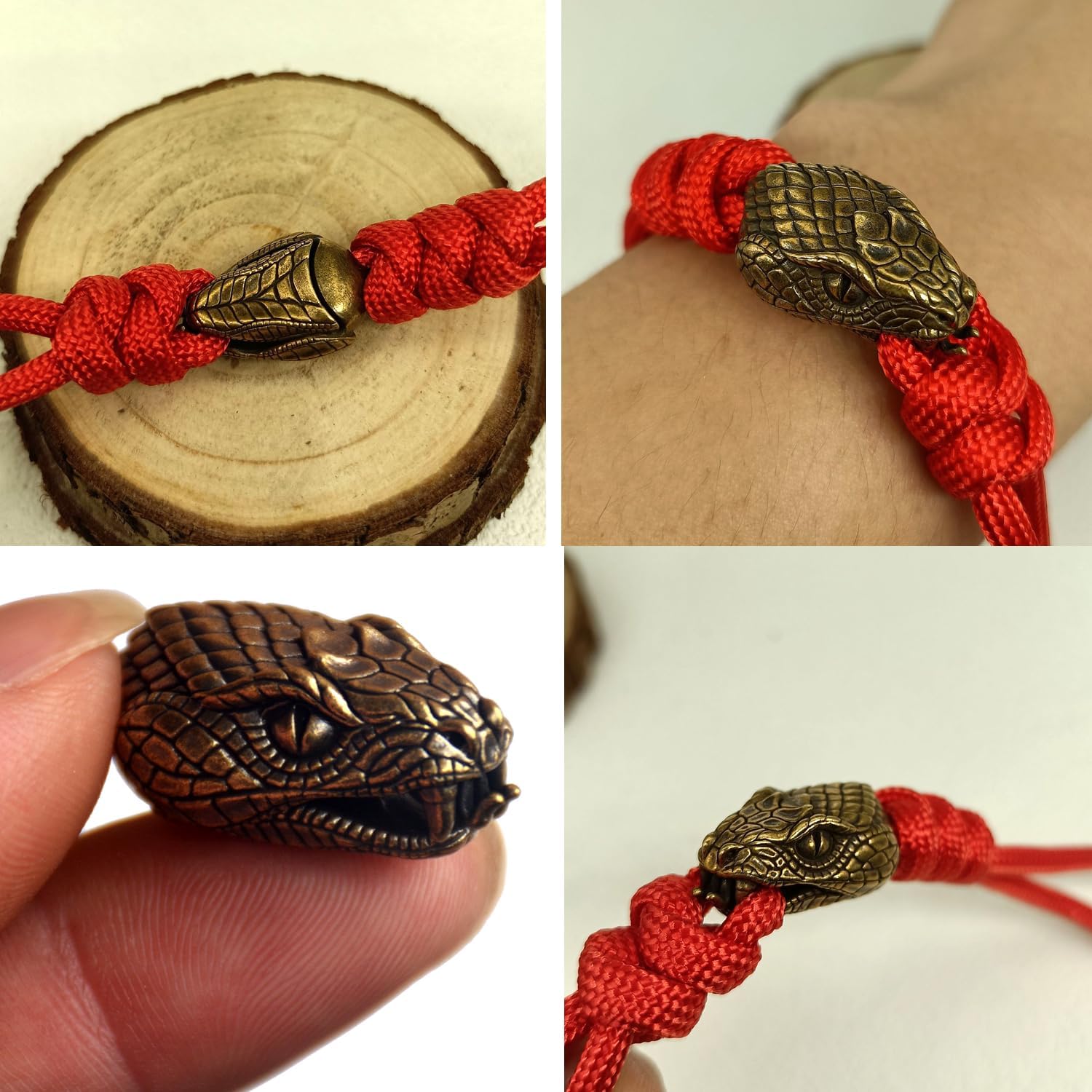 Knife Lanyard Paracord Beads Snake Head, Casted Copper Charm for EDC DIY Paracord Accessories Charms ST#32 - Image 4