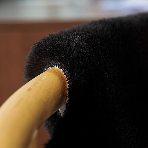 Miniatura 3 de Alfombra negra esponjosa de 5 x 7 pies para dormitorio, alfombra rectangular de pelo lavable con conejo, para sala de estar, habitación de