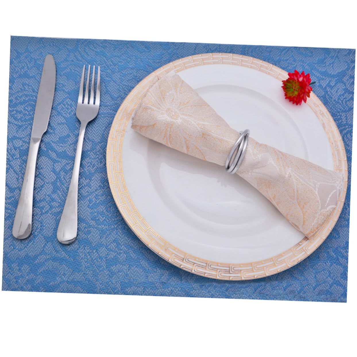 Anelli Portatovaglioli Creativi in Acciaio Inox 6 Pezzi | Argento, per Party e Ricevimenti, Decorazione Duratura, Stile Unico per Tavola e Banchetto