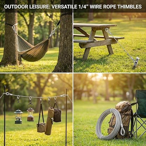 Miniatura 7 de M6 acero galvanizado 1/4 "diámetro cable de cuerda de alambre 0.236 in dedales aparejo 20PCS