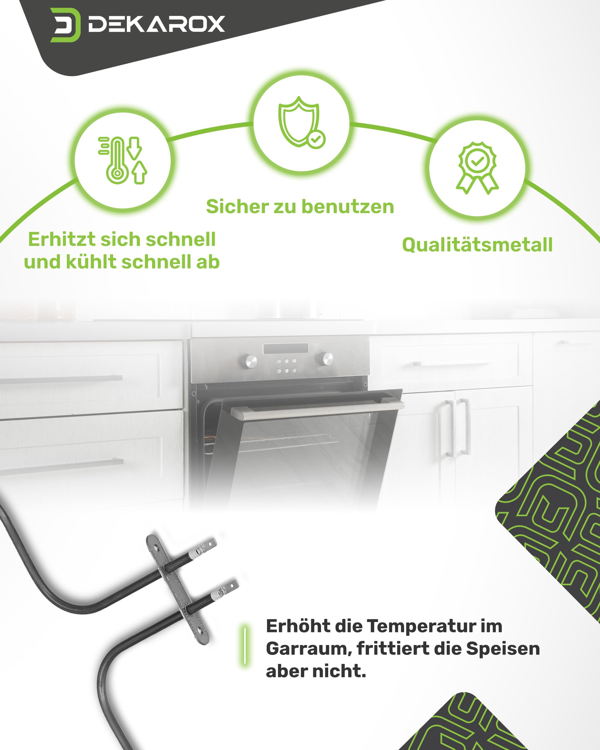 Unterhitze Heizelement 1000W 220/240V für AEG Electrolux Juno Zanussi Zanker 357063501/5 3570635015 für Backofen Herd