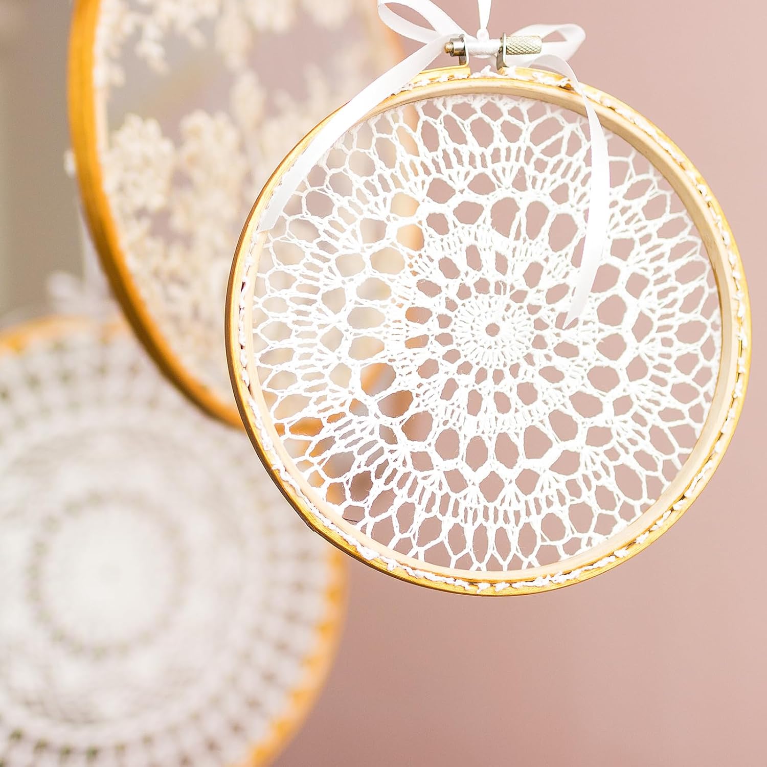 YOKIVE 12 Pcs Embroidery Hoops Frame, Round Cross Stitch Hoop Ring Circle Fast Great for DIY Embroidery Art Craft Sewing and Hanging, 10 Inch