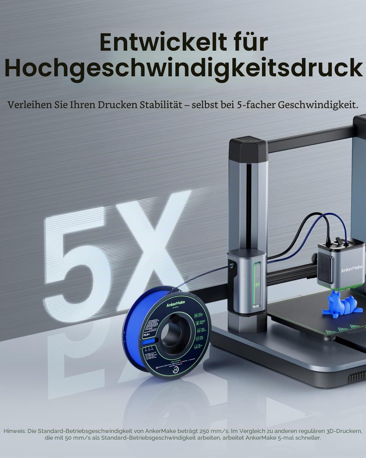 AnkerMake PLA+ 3D Druckfilament, AnkerMake Original Filament, 2er-Pack, 1kg, Robustes weiches Material, Hohe Klebekraft, Für schnelles Drucken geeignet (Schwarz)