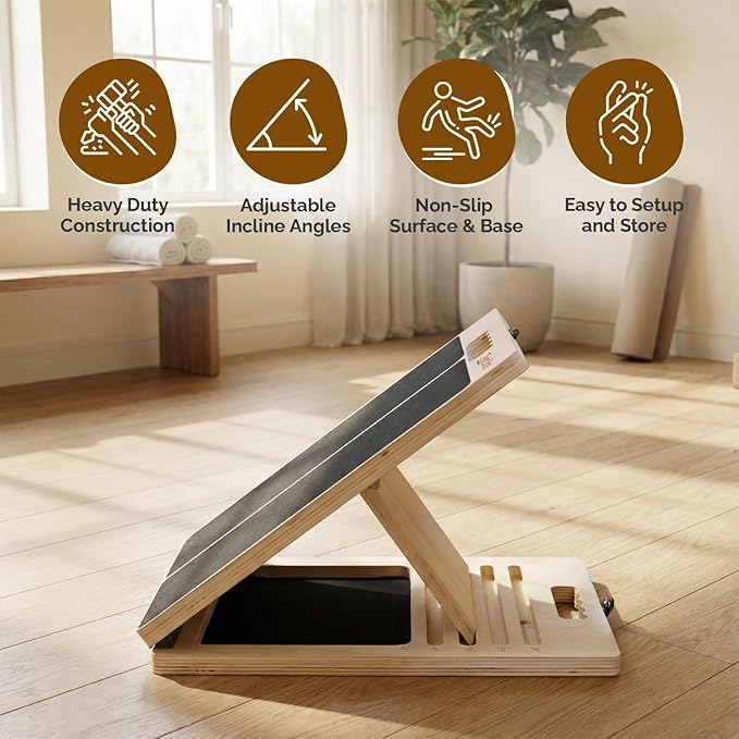 Tabla Inclinable Portátil de Madera para Estiramiento de Pantorrillas miniatura 5
