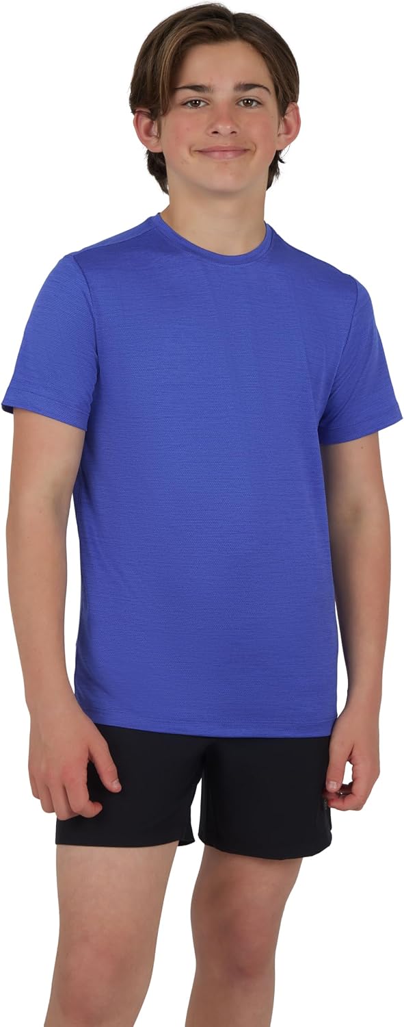 90 Degree By Reflex Boys Short Sleeve Top Dry Fit Performance Mesh Active T-Shirt 3 Pack