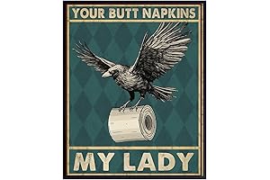 Funny Bathroom Decor Wall Art - Green Bathroom Decor for Women
