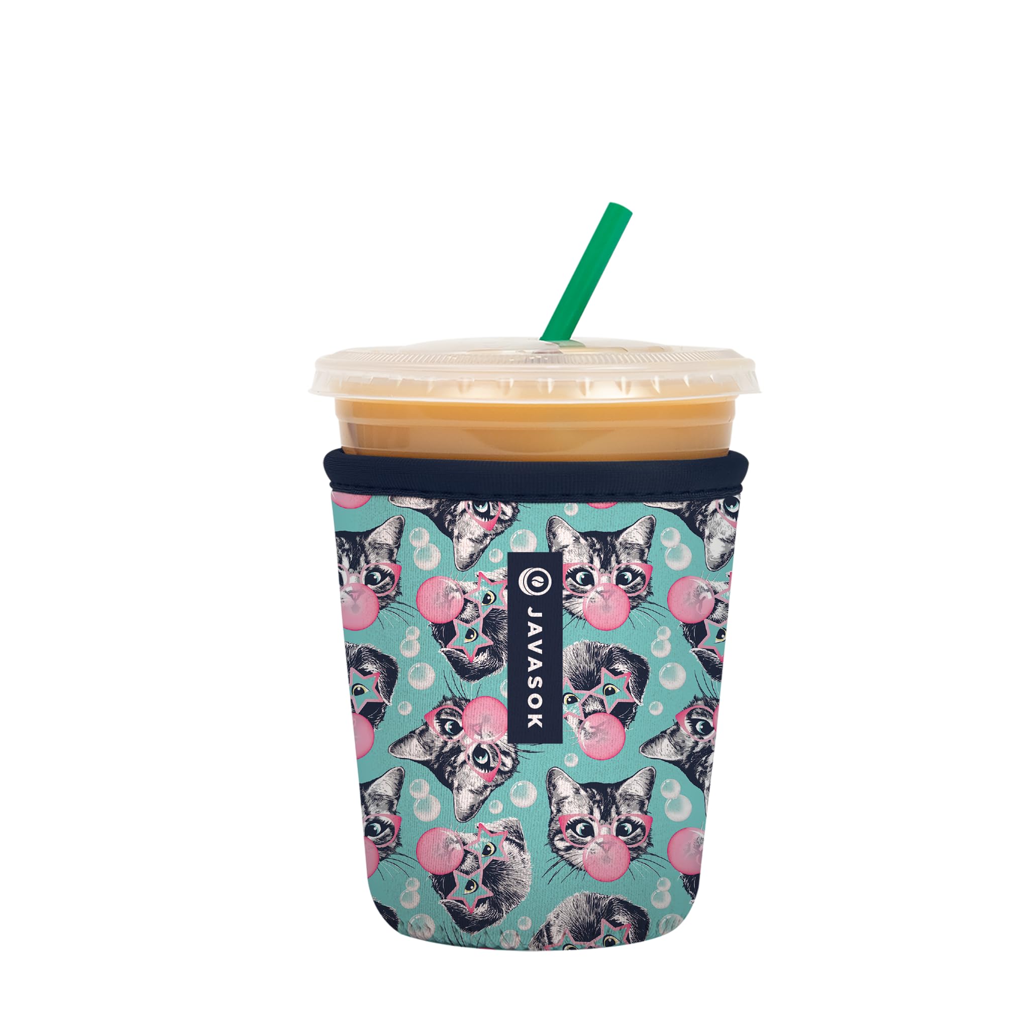 Sok It JavaSok Iced Coffee &amp; Cold Soda Insulated Neoprene Cup Sleeve (Bubble Trouble, Small: 16-20oz)