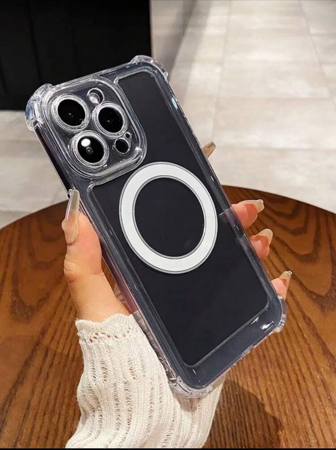 Clear Magnetic Case for iPhone 16 Pro, Non-Yellowing, Full Camera Lens Protector, Shockproof, Transparent Case (Transparente, iPhone 16 Pro)