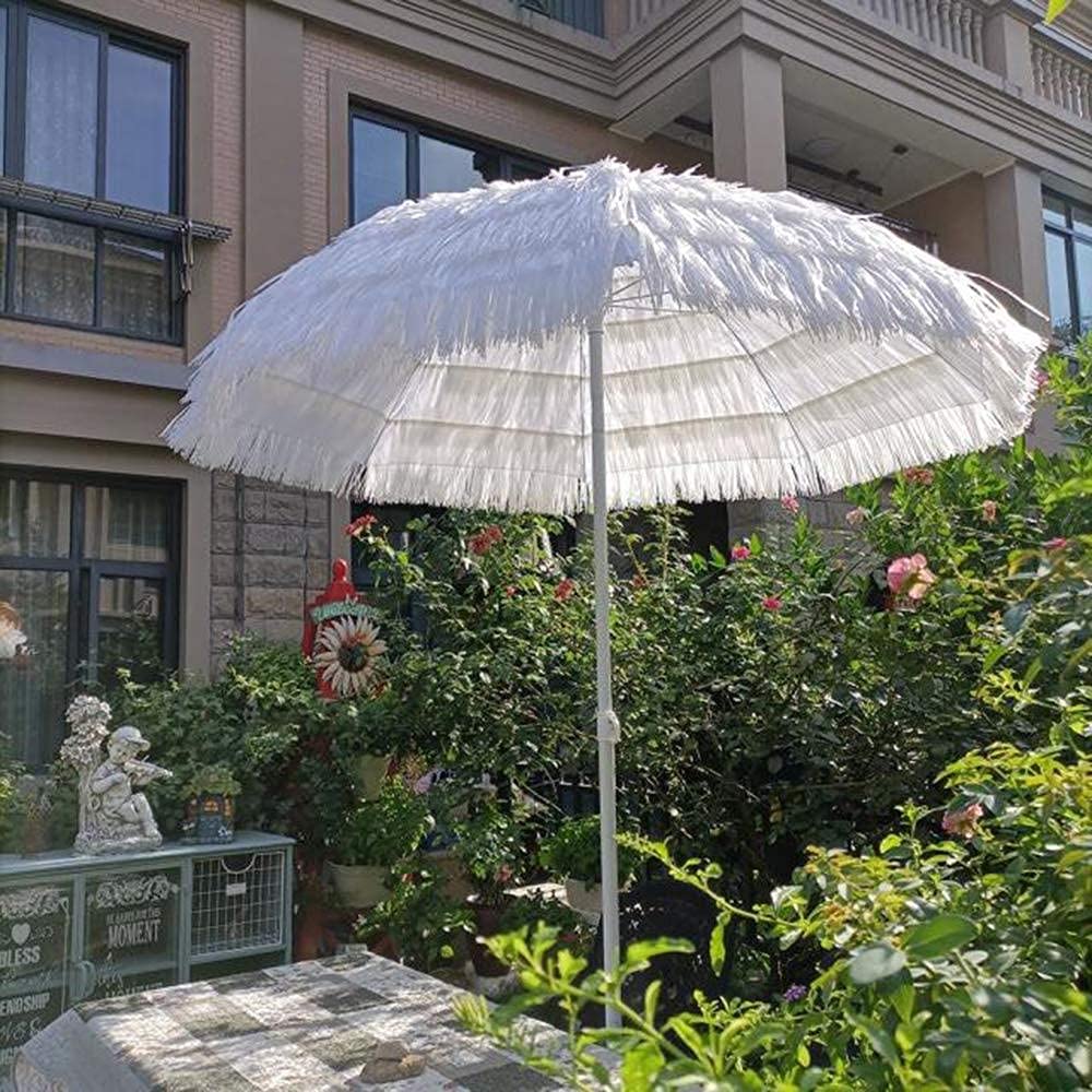 MRKU Gartensonnenschirme Stroh Outdoor Gartenterrasse Hawaiian Style Farbe Simulation Strohschirm Verwendet Für Strand Angeln-A