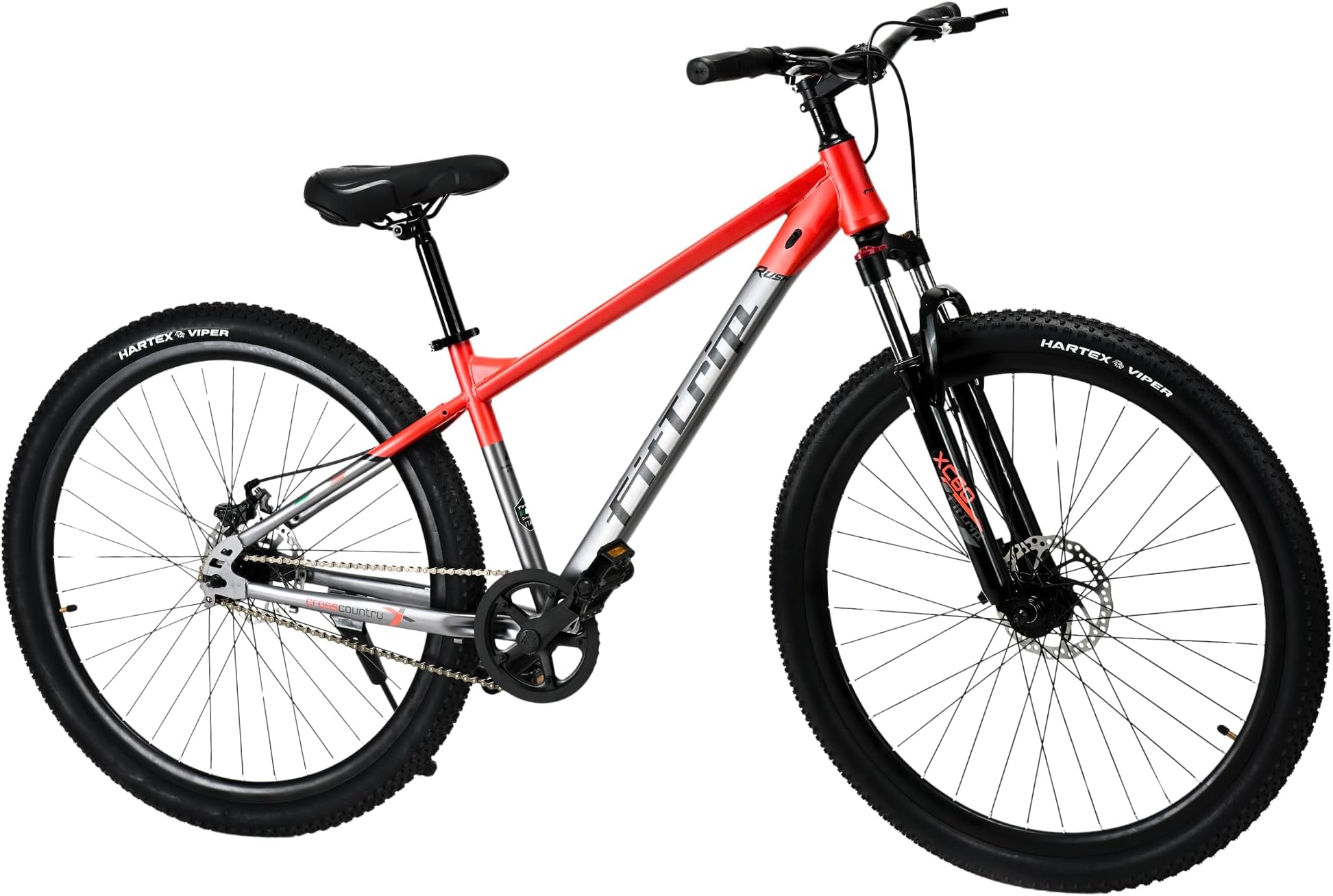 FitTrip Fox Rush 29T Unisex MTB | Single Speed | Lockout Suspension | Imported Clarks Dual Disk Brakes | 1030 Alloy Frame w/Internal Cabling | Zero Maintenance (Rosso Red)