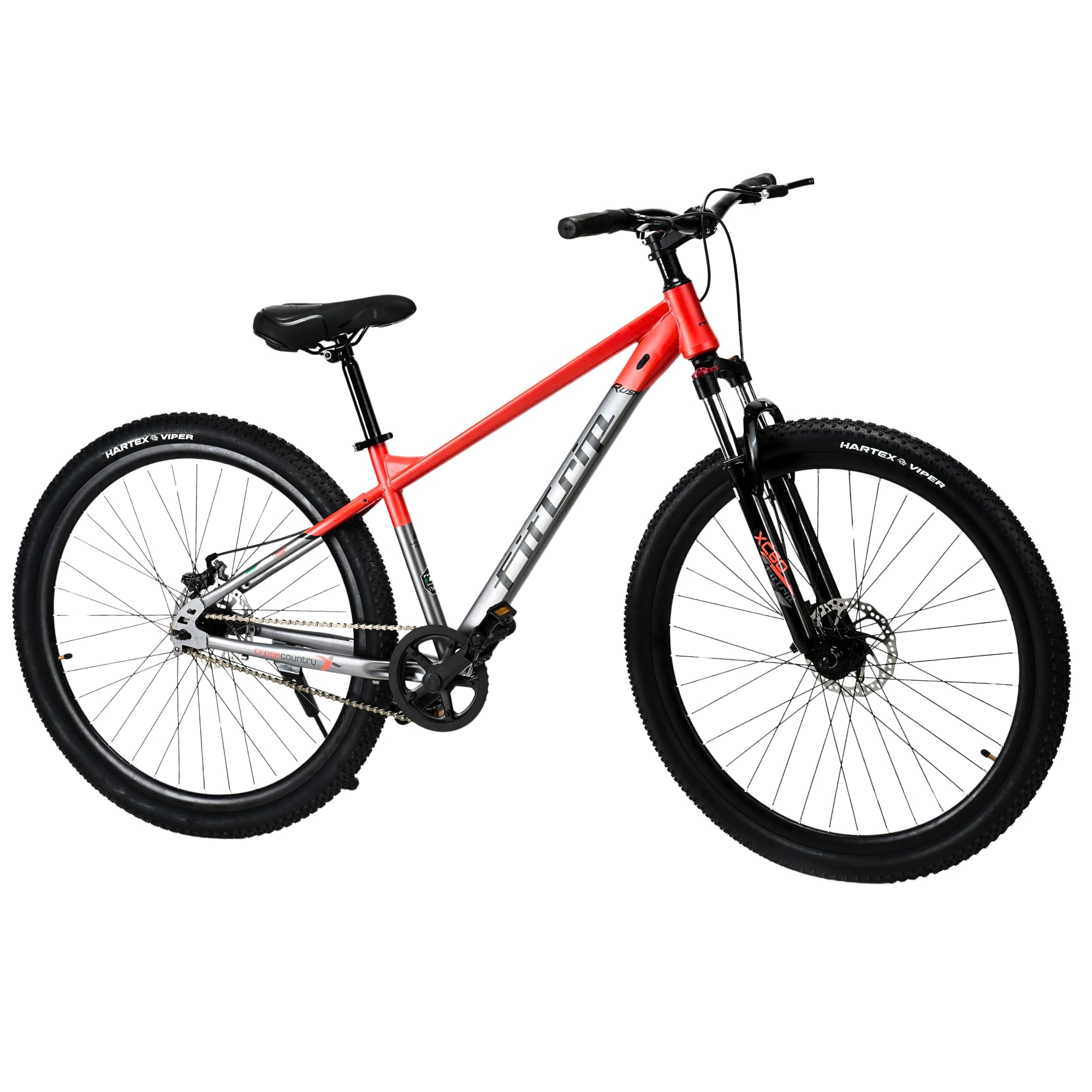 FitTrip Fox Rush 29T Unisex MTB | Single Speed | Lockout Suspension | Imported Clarks Dual Disk Brakes | 1030 Alloy Frame w/Internal Cabling | Zero Maintenance (Rosso Red)
