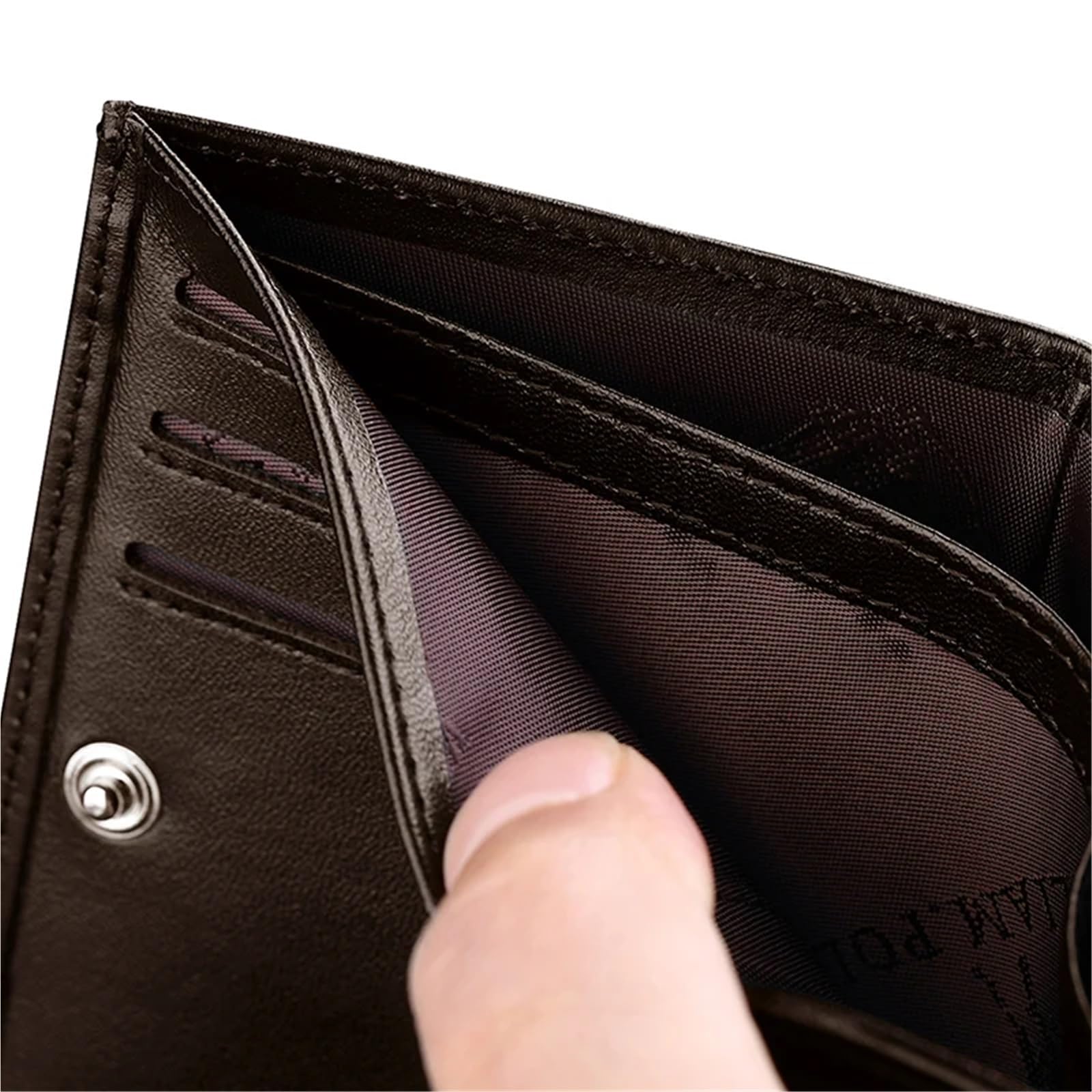 Portafoglio in vera pelle da uomo in vera pelle porta carte di credito, portafoglio in vera pelle bovina porta carte di credito, Marrone a, One Size, Classico