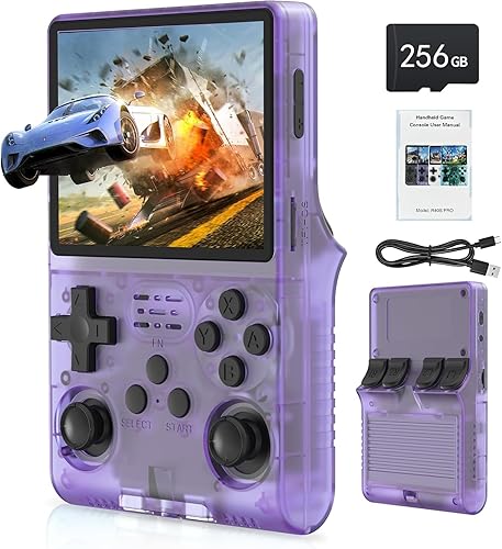 R40S PRO - Consola de juegos portátil con 30,000 juegos, pantalla IPS de 3.5 pulgadas, mini consola retro de 3800 mAh Arcade portátil de bolsillo