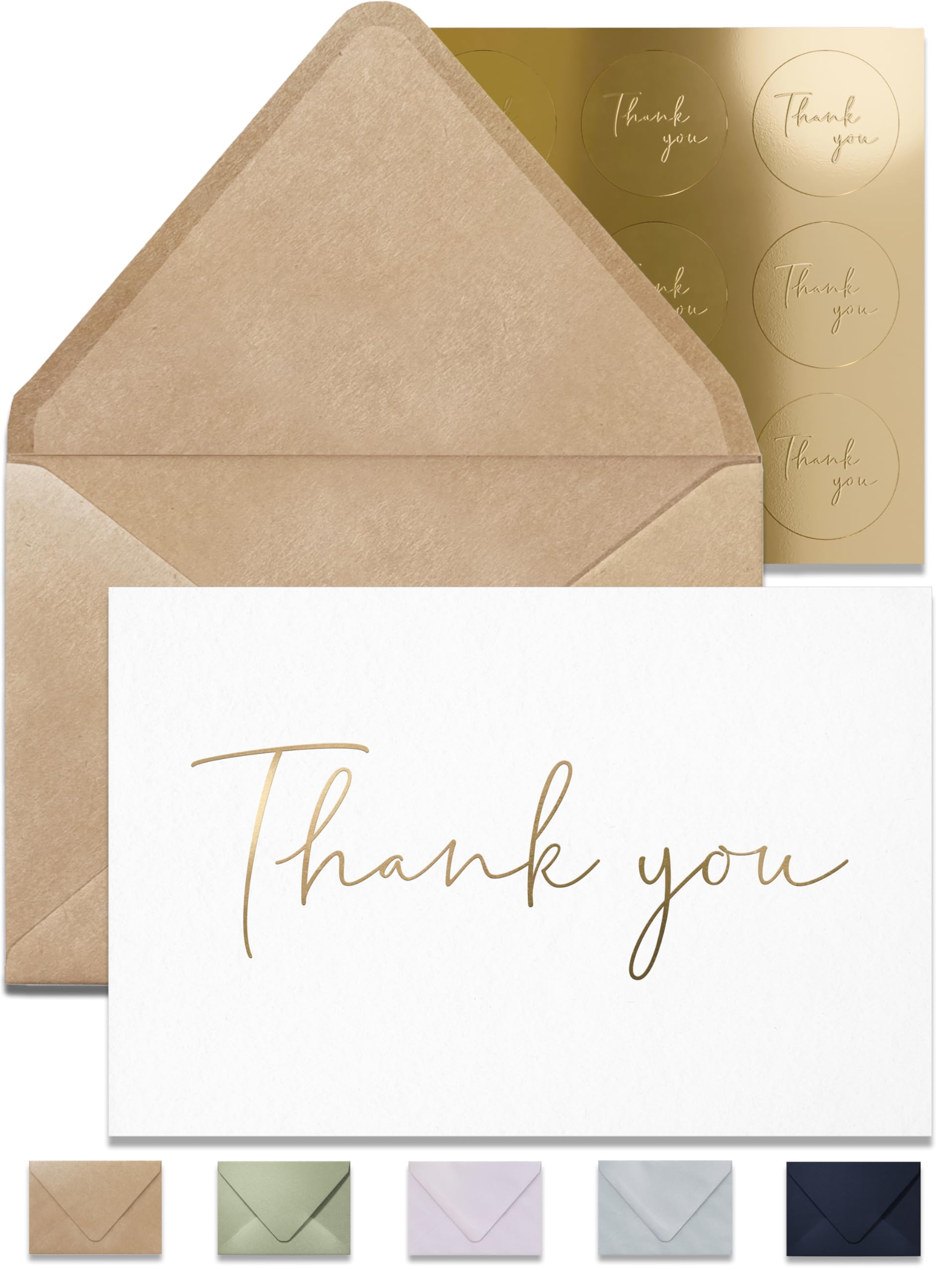 Beyond Grateful Thank You Cards - 10 Pack Blank Greeting Cards With Envelopes 4.25x5.5"
