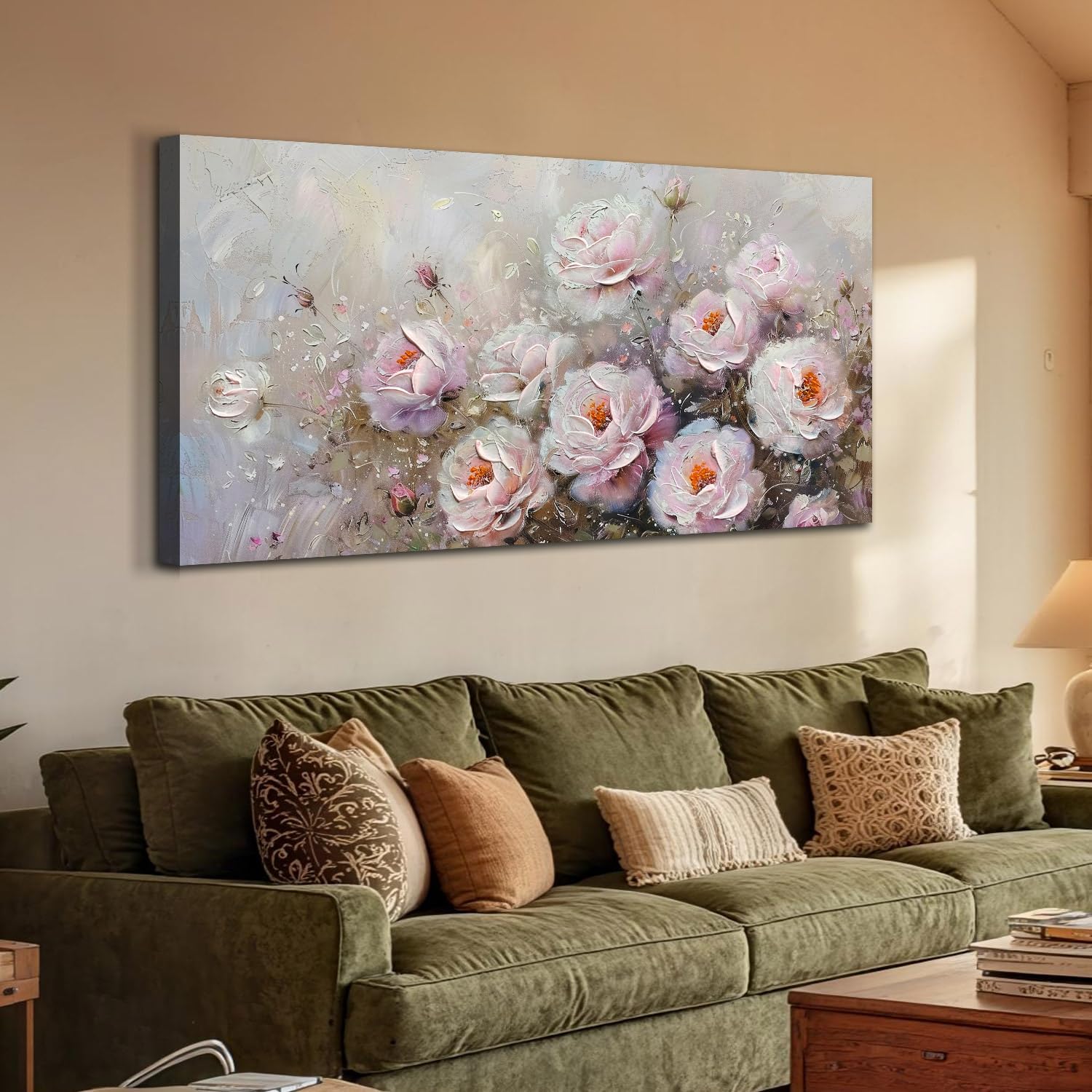 Large Winter Wall Art Decor, Winter Woodland Canvas Print for Christmas Wall Decor, Rustic Scene Snowy Pine Tree Landscape Pictures, Vintage Forest Painting Holiday Artwork for Bedroom 29x59 Inches Similar to stock photo