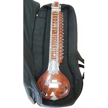 Left-Handed Indian Lefty Sitar in Cedar Wood with Reinforced Neck & 2-Way Guitar-Style Tuning Pegs. Can withstand 19-String Tension. Ravi Shankar Configuration