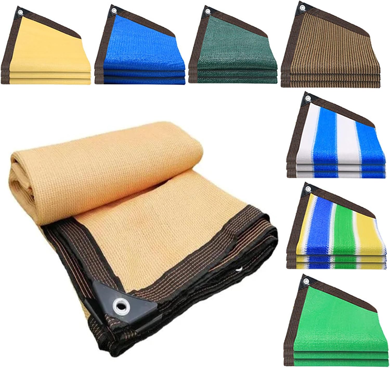 90% Shade Cloth for Garden, 20ft 30ft 40ft 50ft Heavy Duty Outdoor Sun Shade Cover with Eyelets, Sun Shade Tarp for Patio, Greenhouse, Plants, Chicken Coop & Privacy Screen(Beige,35x18ft)