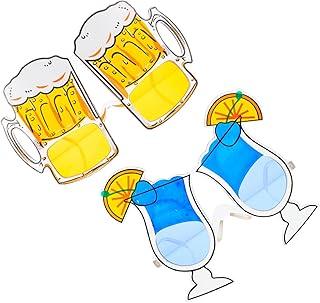 2 Pçs Óculos Engraçados Óculos De Cosplay Sombras Óculos De Sol Da Moda Óculos De Sol Tropical Havaiano Óculos De Casamento Óculos De Sol Festa De Aniversário Óculos De Festa De