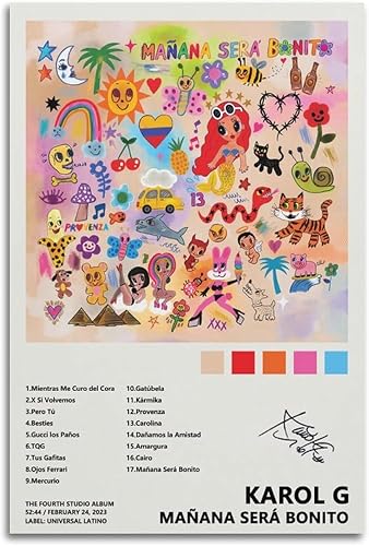 Karol G Mañana Será Bonito póster para estética de habitación, pósteres artísticos en lienzo, arte de pared, impresión moderna de dormitorio,