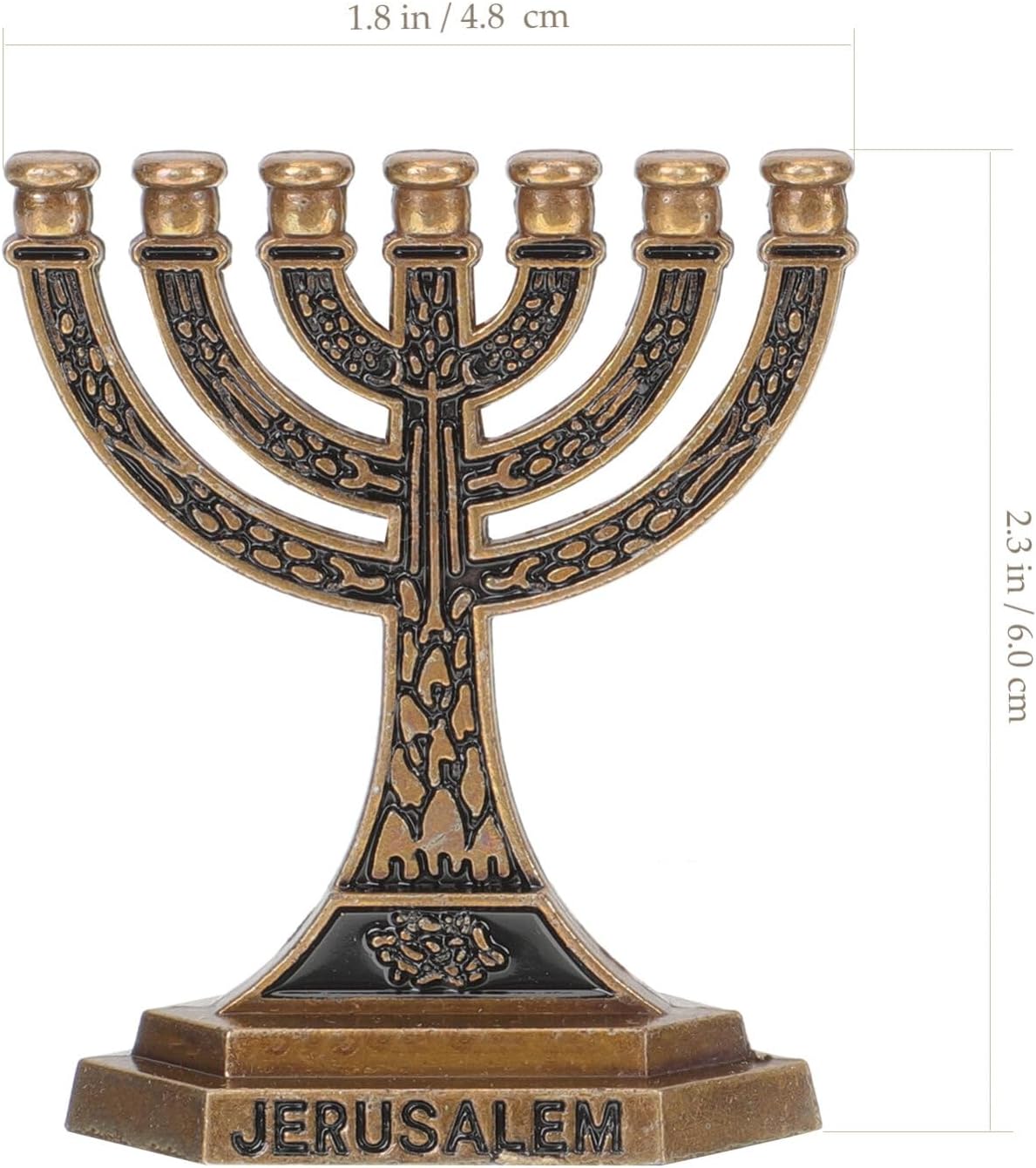 Amosfun 2pcs Arm Jewish Candlestick Holder Vintage Metal Menorah for Hanukkah Shabbat Festive Occasions Elegant Dining Table Decor for Family Friends