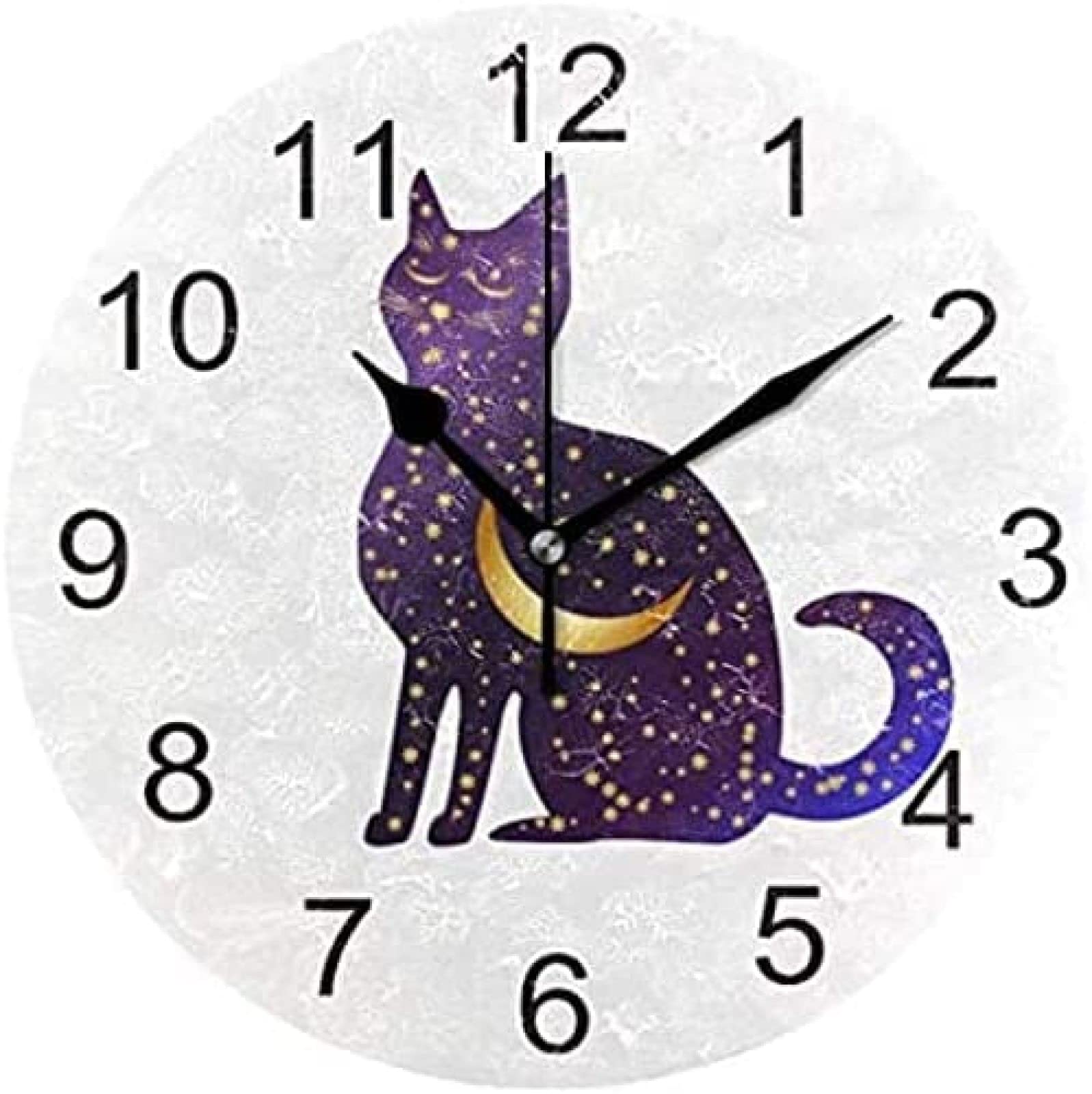 Amazon.co.jp: 猫の夜の壁掛け時計、ceユニバースキティ卓上時計