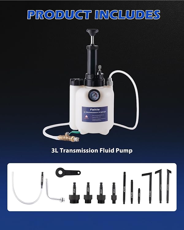 FAITIO 3L Transmission Fluid Transfer Pump w/ 12 ATF Adapters by FAITIO - Used condition - Image 6