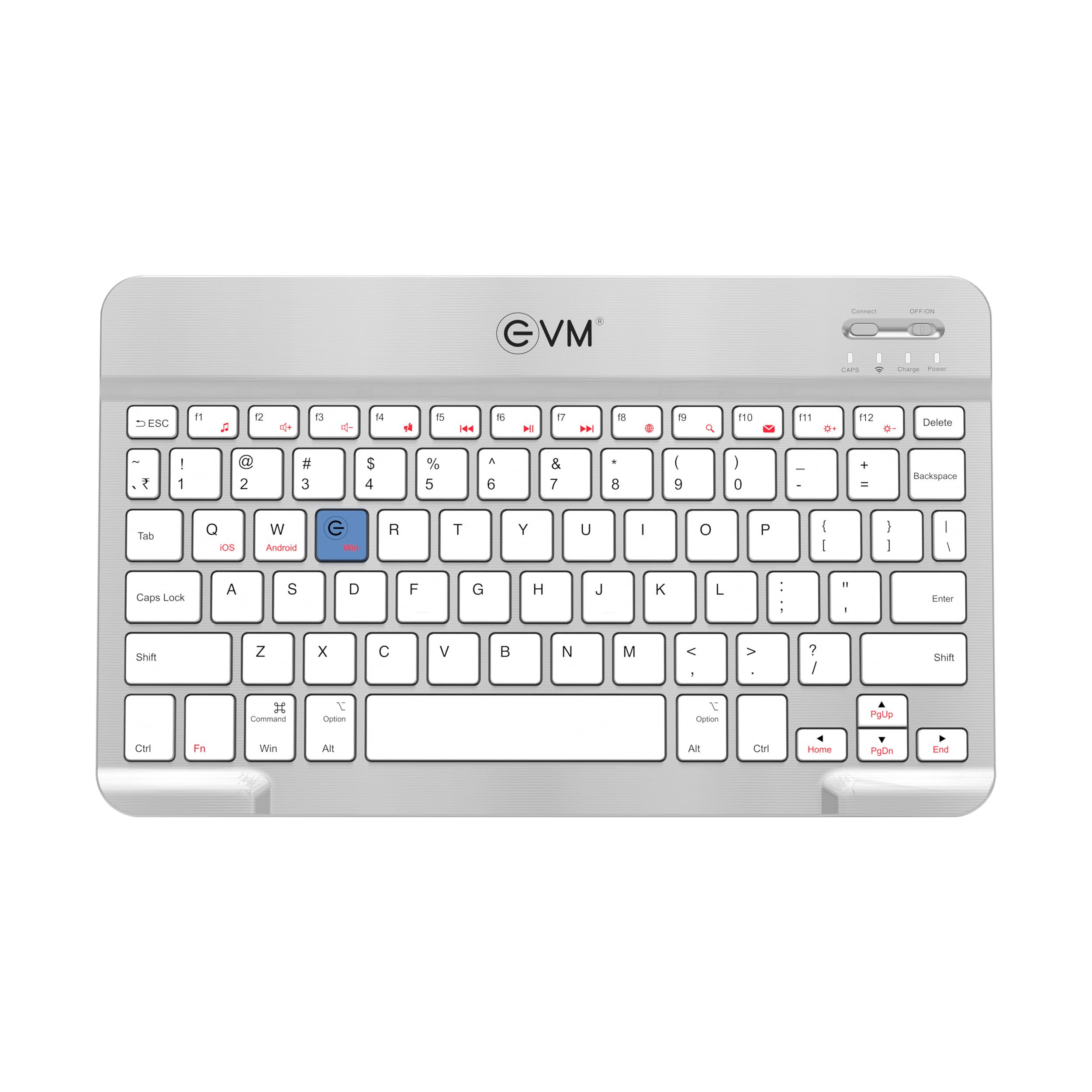 EVM EnEdge 9.7" Wireless Bluetooth Keyboard – Rechargeable, Ultra-Slim & Lightweight, Type-C Charging, Compatible with Tablets, Smartphones & Multi-Device Use 1-Year Warranty (WLKM-S)