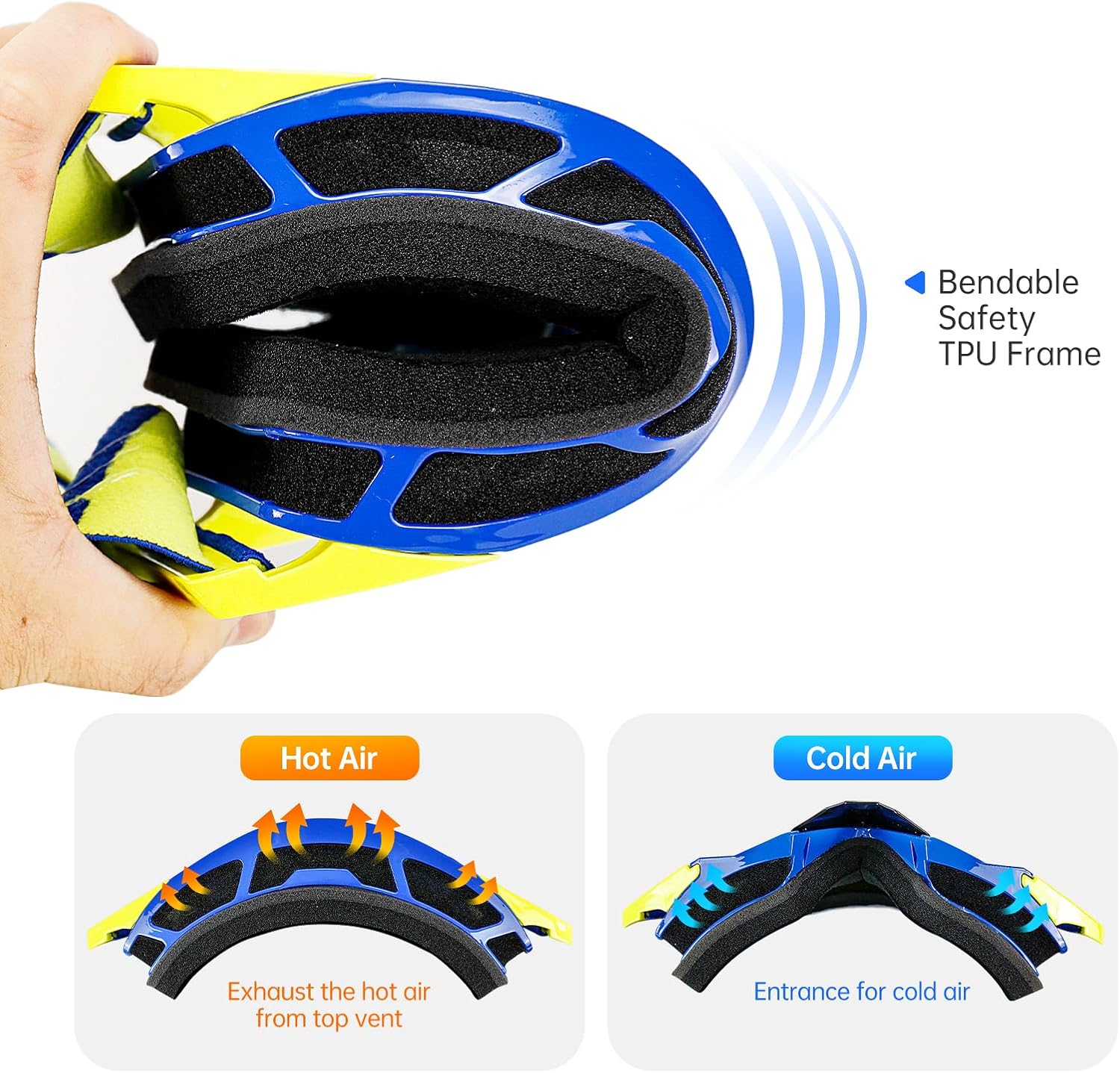 Motocross Goggles with Nose Cover - MX & ATV Off Road Dirtbike Goggles for Unisex Adult